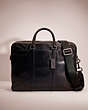COACH®,RESTORED METROPOLITAN DOUBLE ZIP BUSINESS CASE,Smooth Leather,Large,Gunmetal/Black,Front View