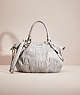 COACH®,RESTORED SOPHIA SATCHEL,Smooth Leather,Small,Y2K,Silver/Pearl Grey,Front View