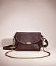 COACH®,RESTORED DREAMER SHOULDER BAG WITH RIVETS,Smooth Leather,Small,Brass/Oxblood,Front View