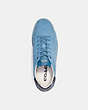 COACH®,CLIP LOW TOP SNEAKER,Suede,Midnight Navy/Pacific Blue,Inside View,Top View