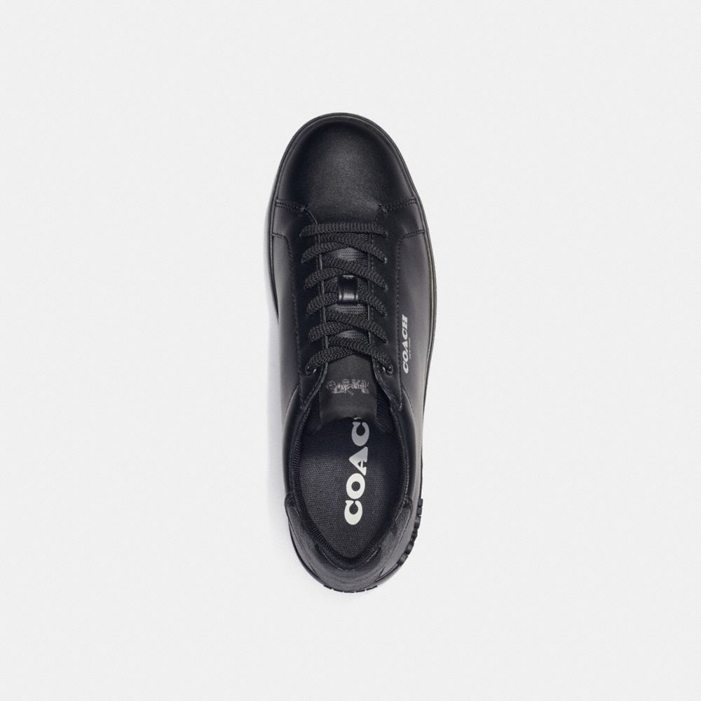 COACH®,CLIP LOW TOP SNEAKER WITH SIGNATURE CANVAS,Black,Inside View,Top View