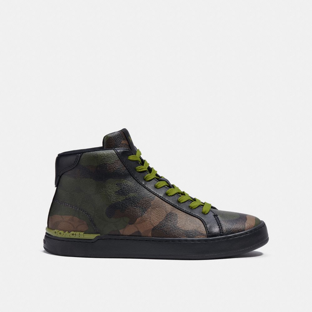 COACH® | Clip High Top Sneaker In Signature Canvas With Camo Print