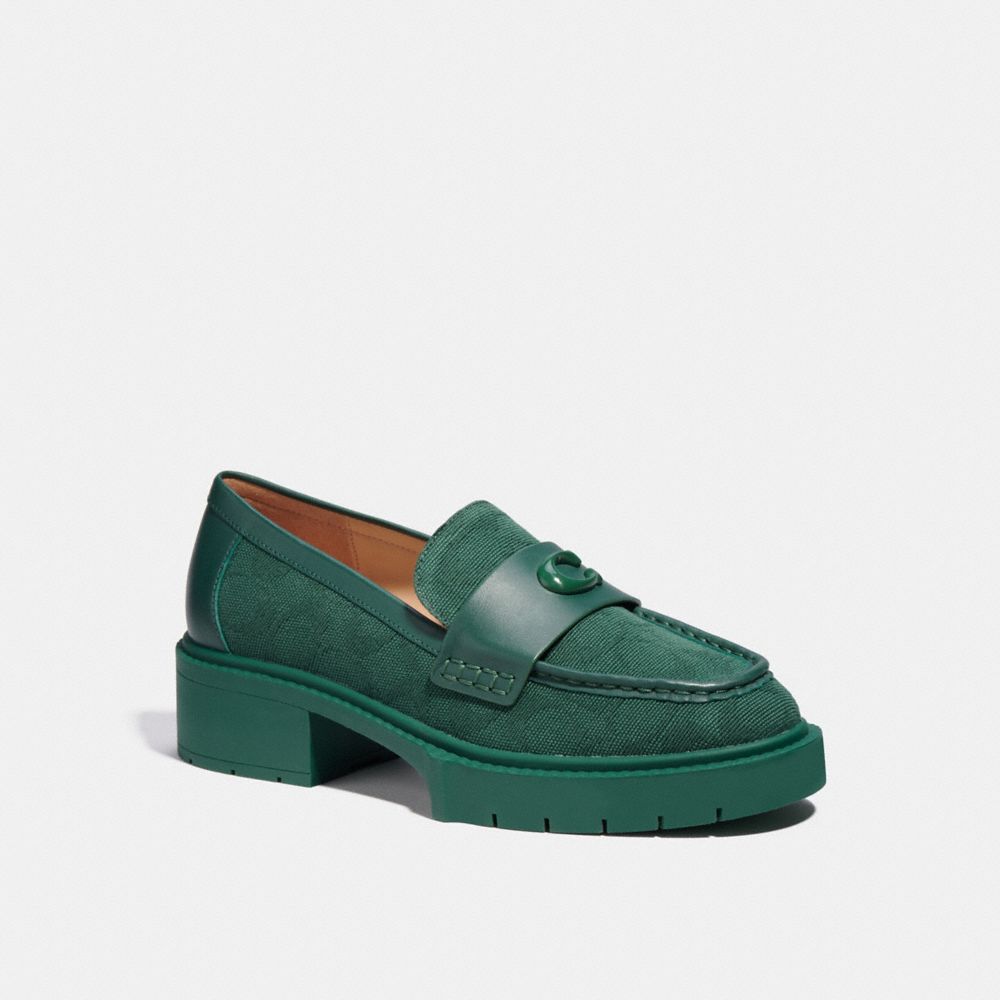COACH®,Leah Loafer In Signature Canvas,,Front View