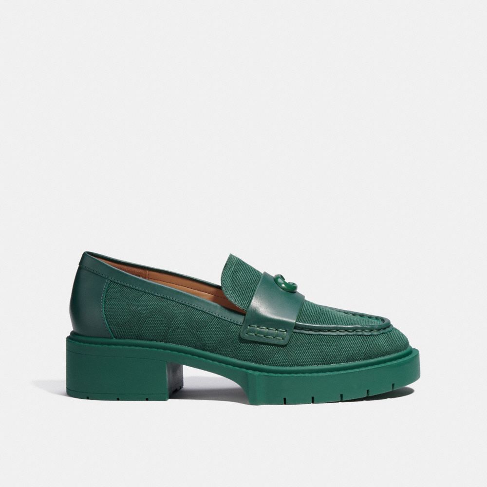 COACH®,Leah Loafer In Signature Canvas,,Angle View