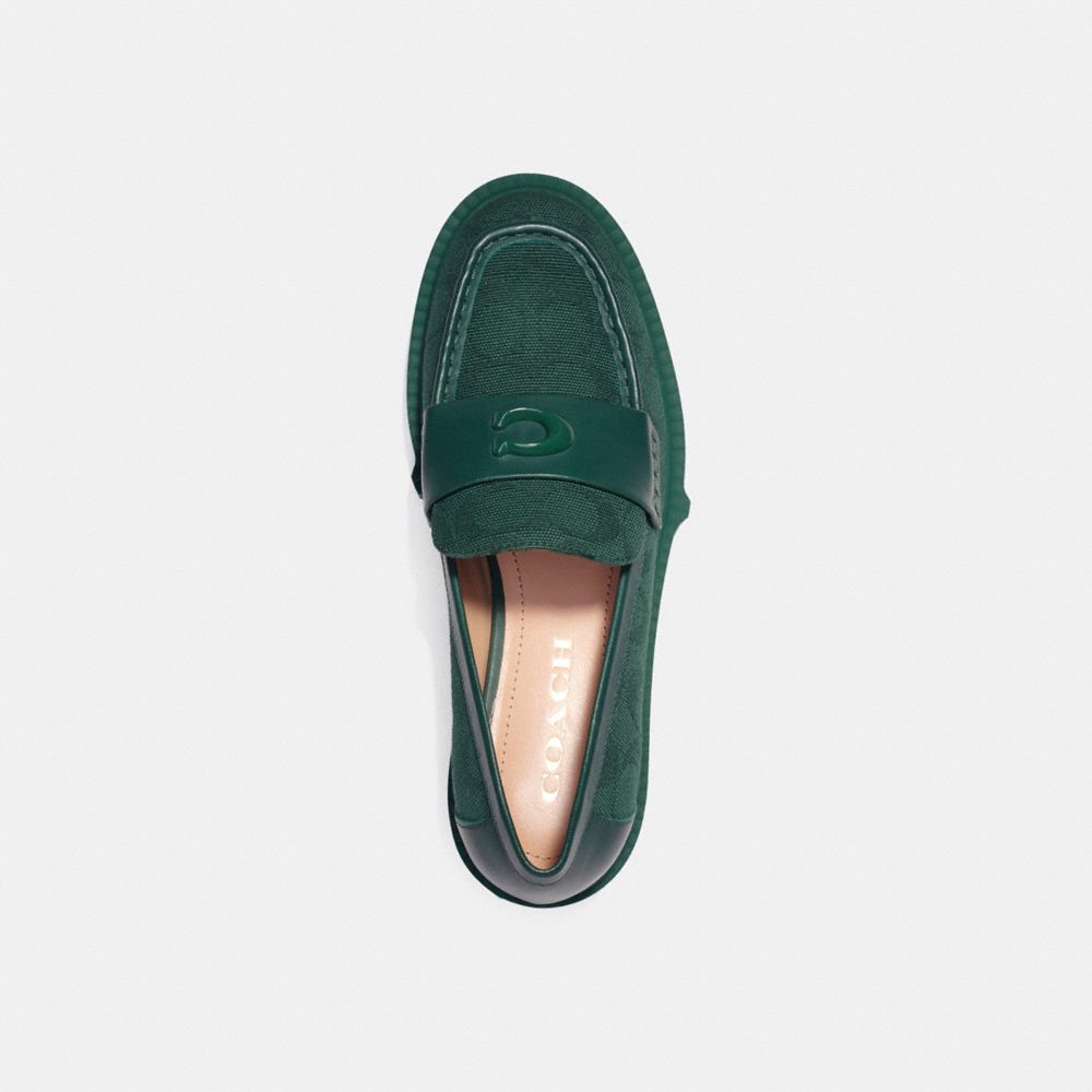 COACH®,Leah Loafer In Signature Canvas,,Inside View,Top View