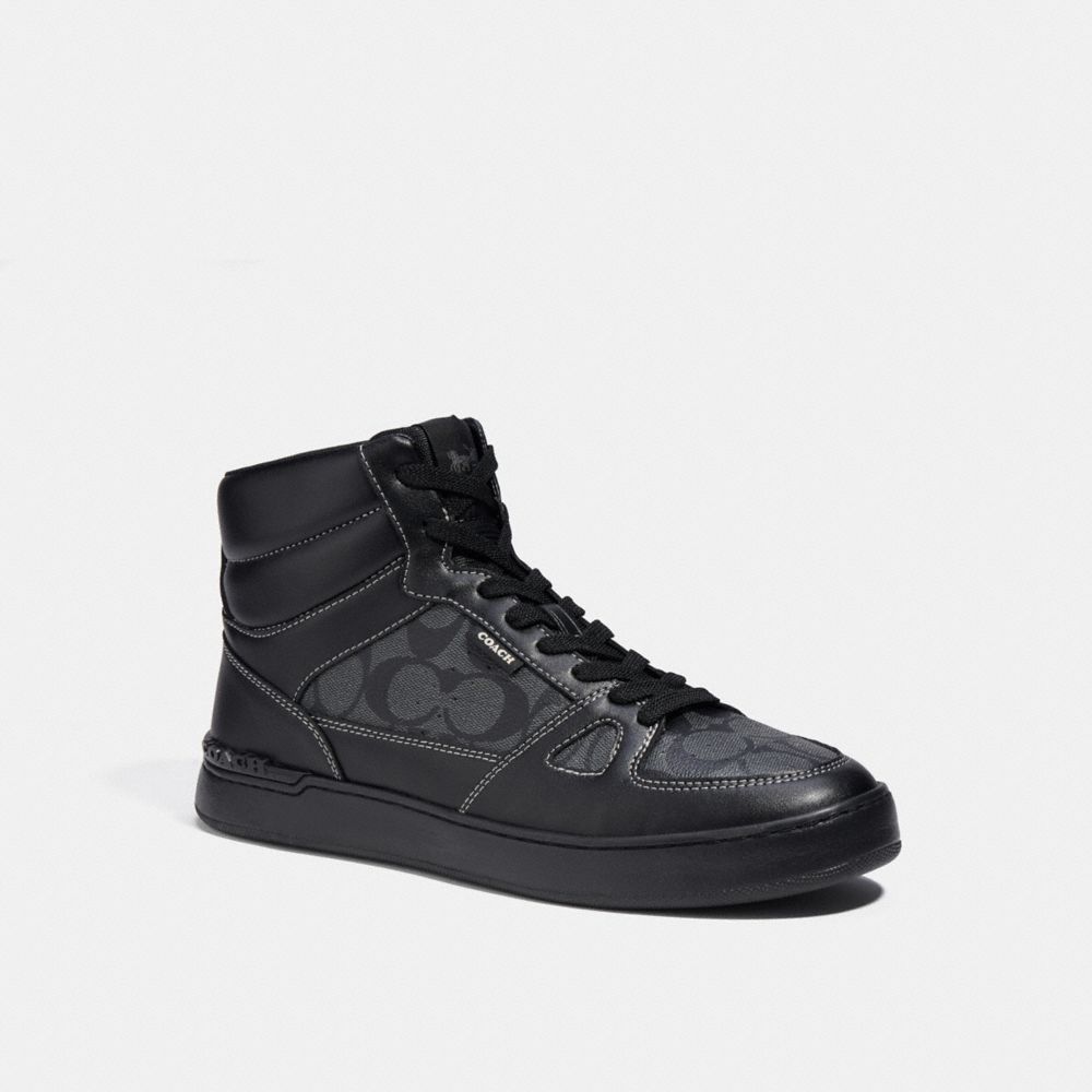 COACH®  Clip Court High Top Sneaker In Signature Canvas