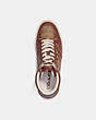 COACH®,CLIP COURT HIGH TOP SNEAKER IN SIGNATURE CANVAS,Saddle,Inside View,Top View