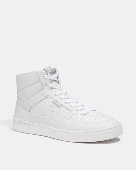COACH®,CLIP COURT HIGH TOP SNEAKER,Optic White,Front View