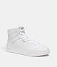 COACH®,CLIP COURT HIGH TOP SNEAKER,Leather,Optic White,Front View