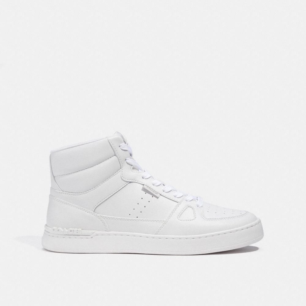 COACH®,CLIP COURT HIGH TOP SNEAKER,Optic White,Angle View