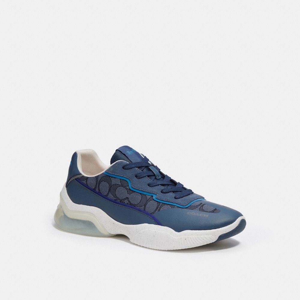 COACH®,CITYSOLE RUNNER IN SIGNATURE JACQUARD,Signature Jacquard,Denim,Front View