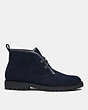 COACH®,DESERT BOOT,Suede,Midnight Navy,Angle View