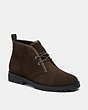COACH®,DESERT BOOT,Suede,Olive Drab,Front View