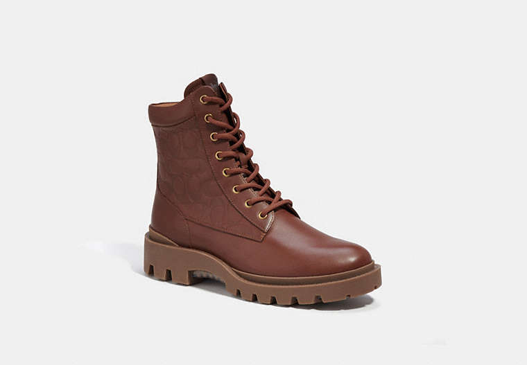 COACH®,CITYSOLE BOOT,Leather,Saddle,Front View image number 0
