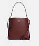 COACH®,MOLLIE BUCKET BAG,Snakeskin Leather,Large,Gold/Wine Multi,Front View