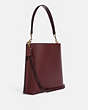 COACH®,MOLLIE BUCKET BAG,Snakeskin Leather,Large,Gold/Wine Multi,Angle View