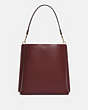 COACH®,MOLLIE BUCKET BAG,Snakeskin Leather,Large,Gold/Wine Multi,Back View