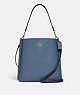 COACH®,MOLLIE BUCKET BAG,Snakeskin Leather,Large,Silver/Indigo Multi,Front View