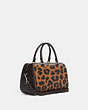 COACH®,ROWAN SATCHEL BAG IN SIGNATURE CANVAS WITH LEOPARD PRINT,Leather,Large,Silver/Light Saddle Multi,Angle View