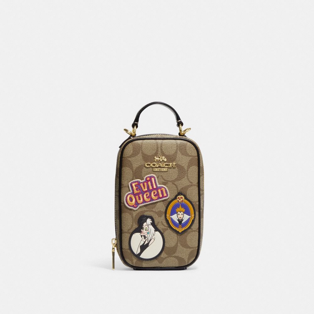 Disney X Coach Eva Phone Crossbody In Signature Canvas With Patches