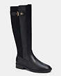 COACH®,FRANKLIN RIDING BOOT,mixedmaterial,Black,Front View