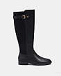 COACH®,FRANKLIN RIDING BOOT,mixedmaterial,Black,Angle View