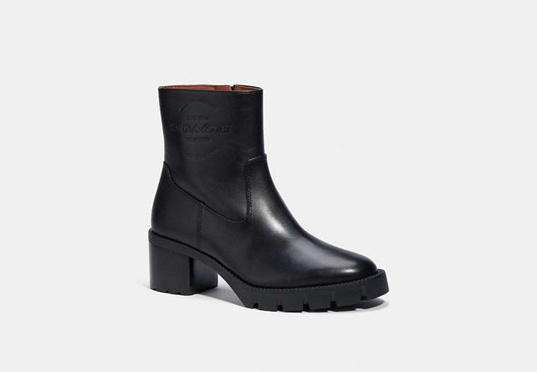 COACH®,CORINNA BOOTIE,Leather,Black,Front View