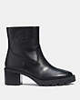 COACH®,CORINNA BOOTIE,Leather,Black,Angle View