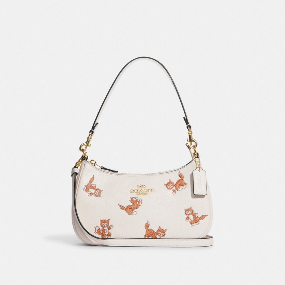 Small Boston Bag All Over Print Double Handle Chain Strap For Work