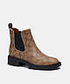 COACH®,LEVY BOOTIE IN SIGNATURE CANVAS,Leather,Khaki/Black,Front View