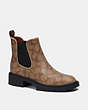 COACH®,LEVY BOOTIE IN SIGNATURE CANVAS,Leather,Khaki/Black,Front View