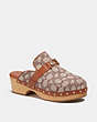 COACH®,FINLAY CLOG IN SIGNATURE JACQUARD,Signature Jacquard,Cocoa/Burnished Amber,Front View