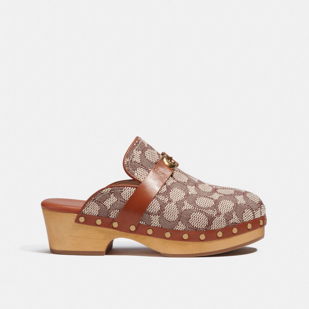 COACH®,Finlay Clog In Signature Jacquard,,Angle View