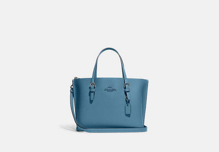 COACH®,MOLLIE TOTE 25,Large,Silver/Pacific Blue,Front View