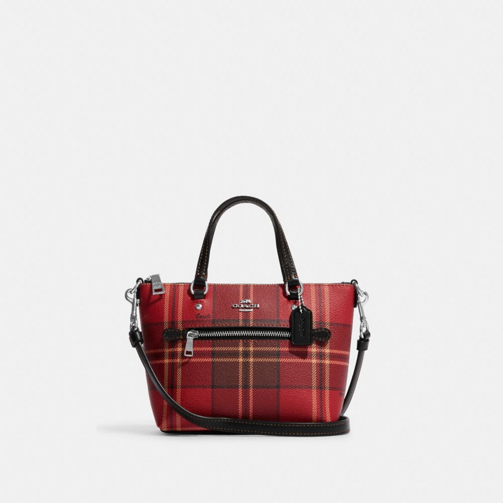 COACH Mini Gallery Crossbody With Tartan Plaid Print