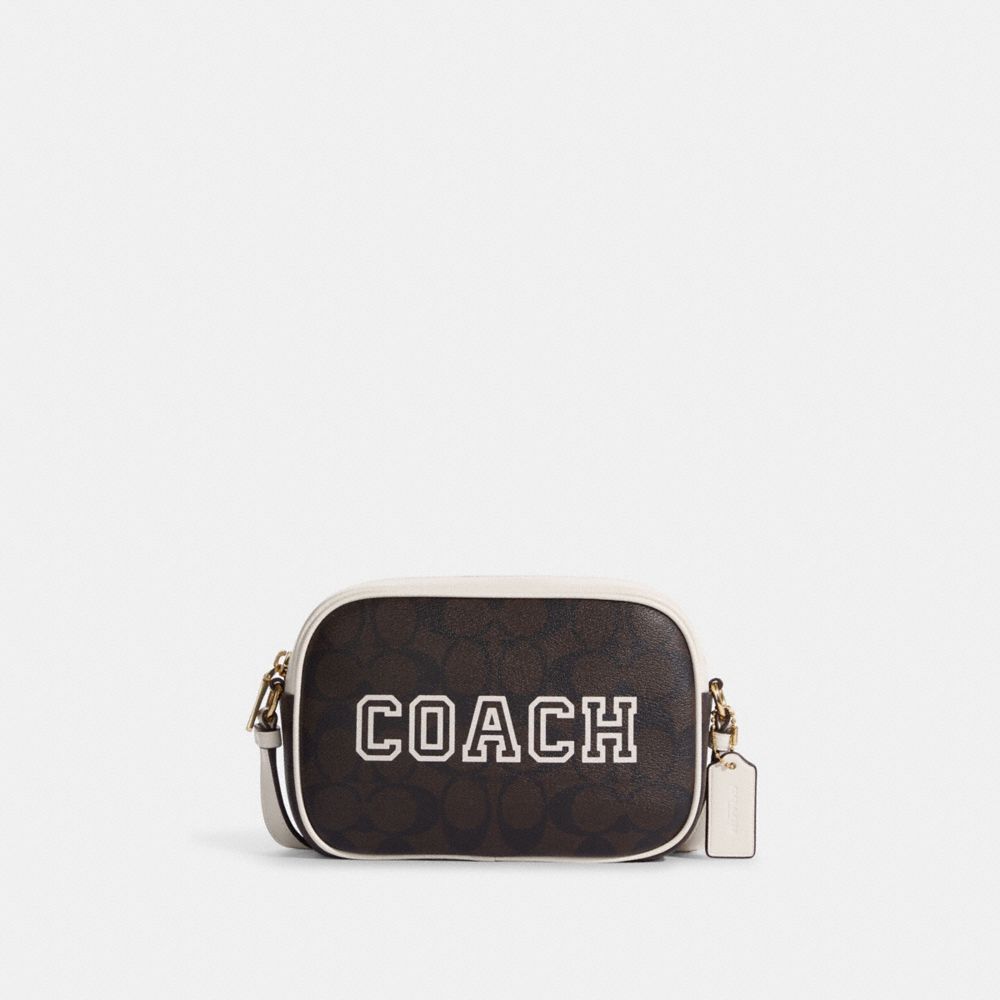 Mini Jamie Camera Bag In Signature Canvas With Varsity Motif