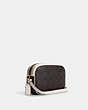 COACH®,MINI JAMIE CAMERA BAG IN SIGNATURE CANVAS WITH VARSITY MOTIF,Signature Coated Canvas,Small,Im/Brown/Chalk Multi,Angle View