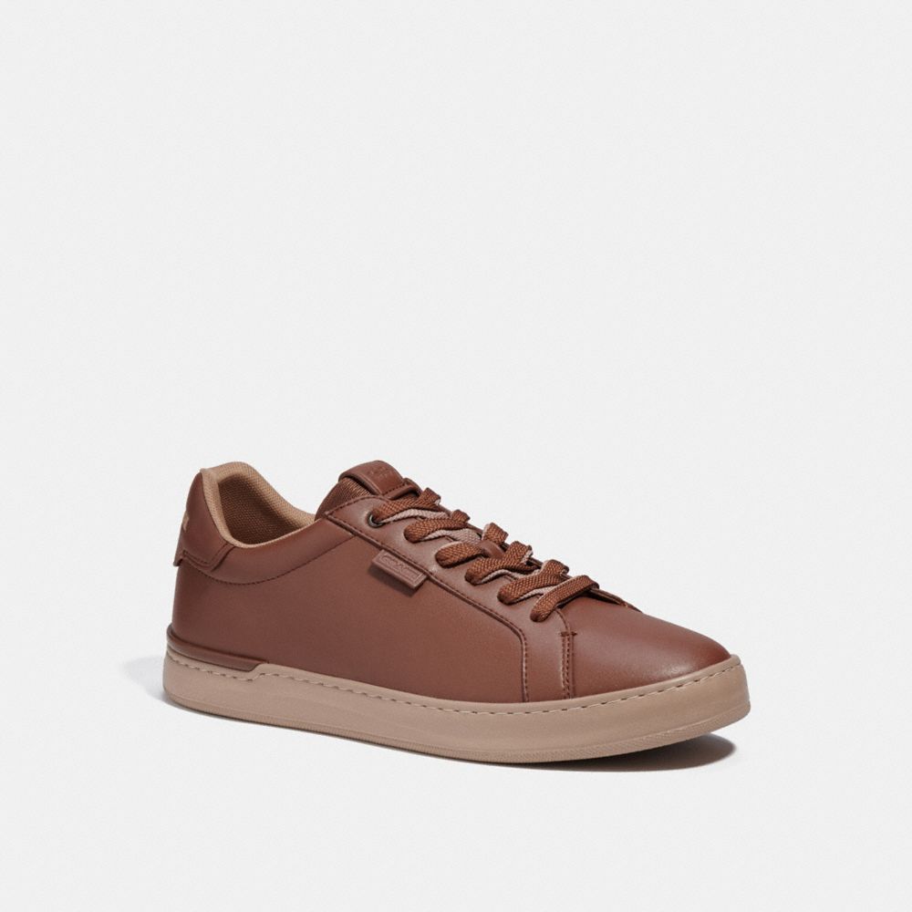 COACH®,LOWLINE LOW TOP SNEAKER,Leather,Saddle,Front View
