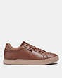 COACH®,LOWLINE LOW TOP SNEAKER,Leather,Saddle,Angle View