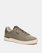 COACH®,LOWLINE LOW TOP SNEAKER,Leather,Army Green,Front View