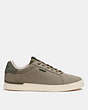 COACH®,LOWLINE LOW TOP SNEAKER,Leather,Army Green,Angle View