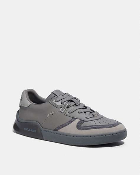 COACH®,CITYSOLE COURT SNEAKER,Suede,Heather Grey,Front View