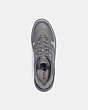 COACH®,CITYSOLE COURT SNEAKER,Suede,Heather Grey,Inside View,Top View