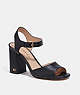 COACH®,MARLA SANDAL,Leather,Black,Front View