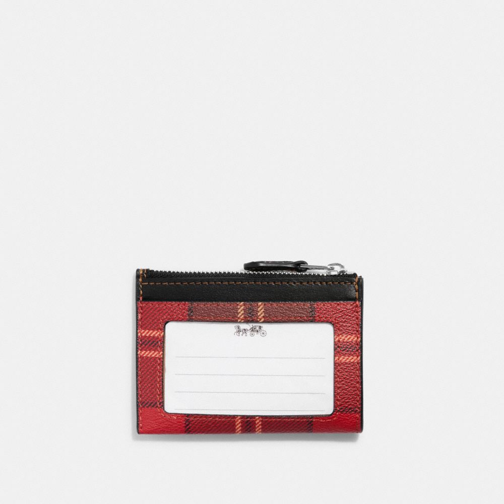 Coach Mini Skinny Id Case In Signature factory Canvas With Wild Strawberry Print