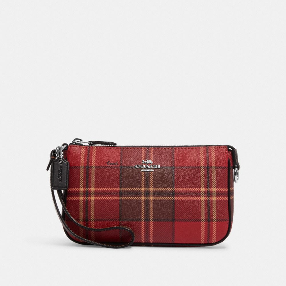 Coach plaid wristlet sale