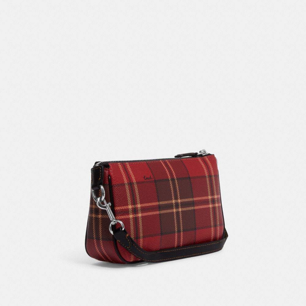 Plaid Pattern Wallet Phone Case with Crossbody Chain