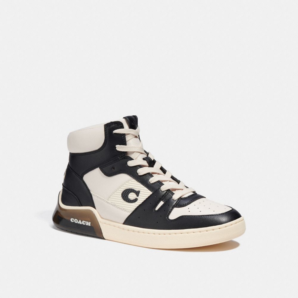 COACH®,CITYSOLE HIGH TOP SNEAKER,Chalk/Black,Front View