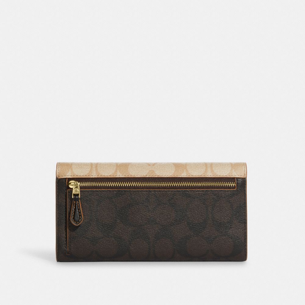 Coach Slim Zip Wallet In Signature Canvas