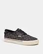 COACH®,SKATE LACE UP SNEAKER IN SIGNATURE JACQUARD,Leather,Black,Front View